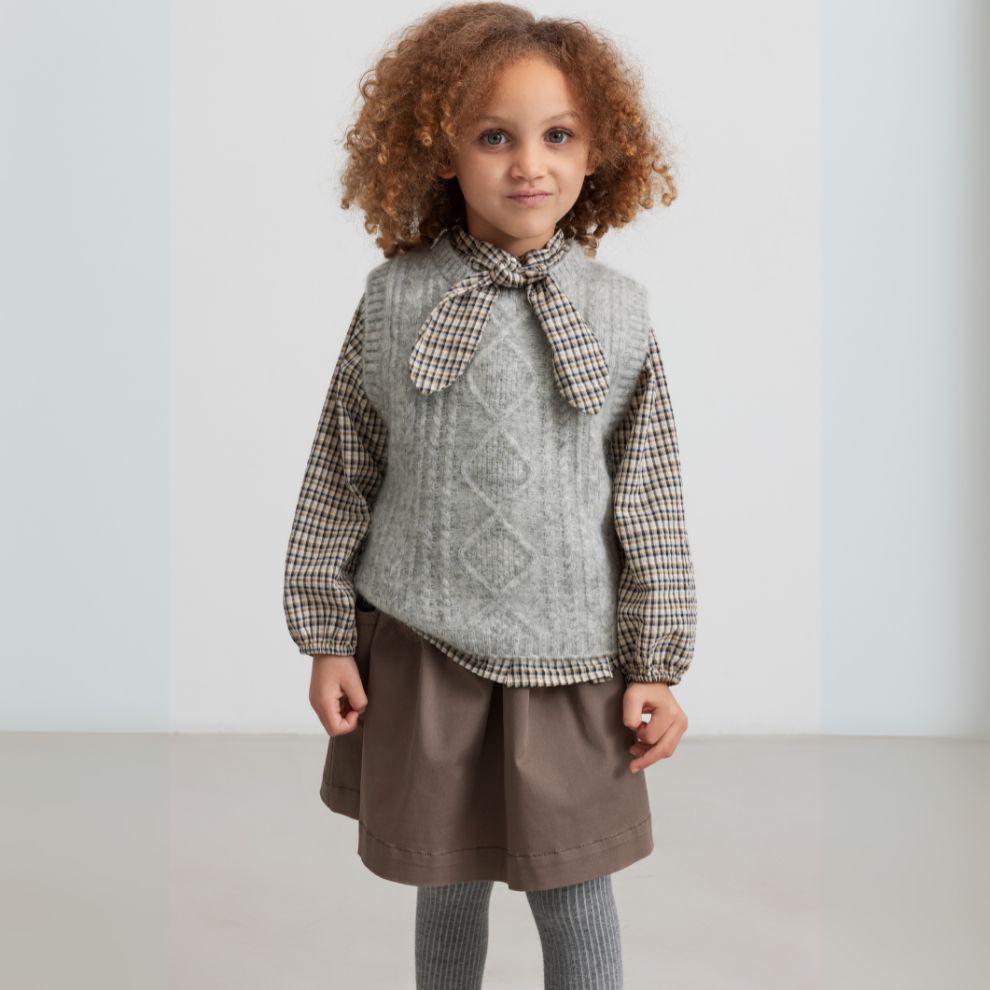 Spencer trui Tajo - Mohair wol mix - Lichtgrijs - Marmar Copenhagen kind