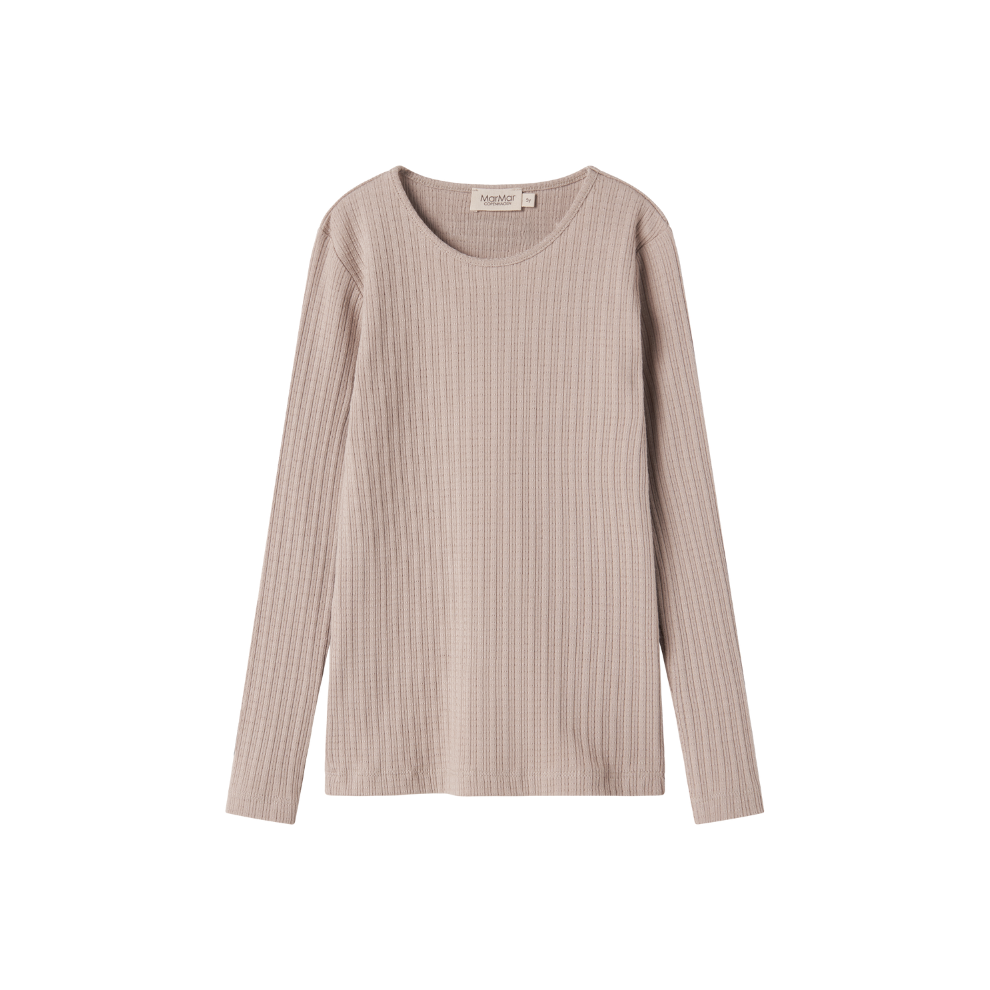 Top lange mouw Tamra - Biologisch katoen/modal - Soft beige - Marmar Copenhagen voorkant