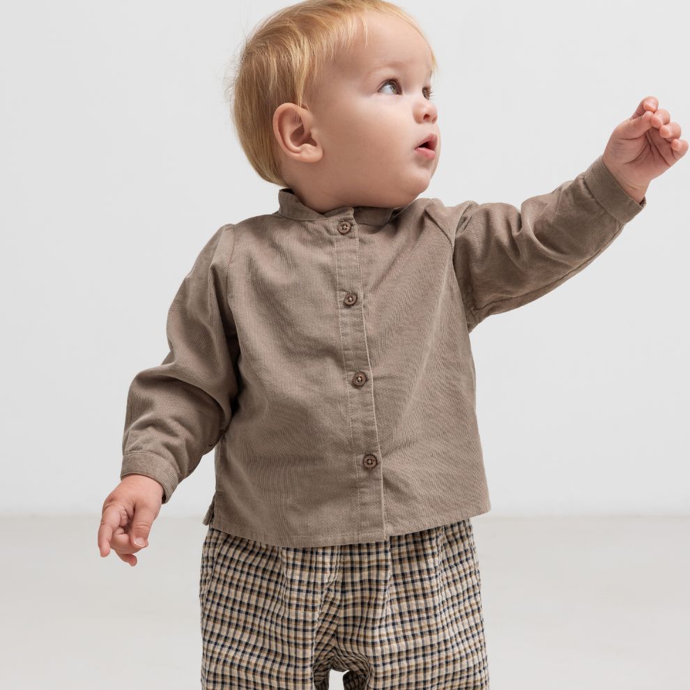 Overhemd top Tomi B - Biologisch katoen - Mud/bruin - Marmar Copenhagen kind