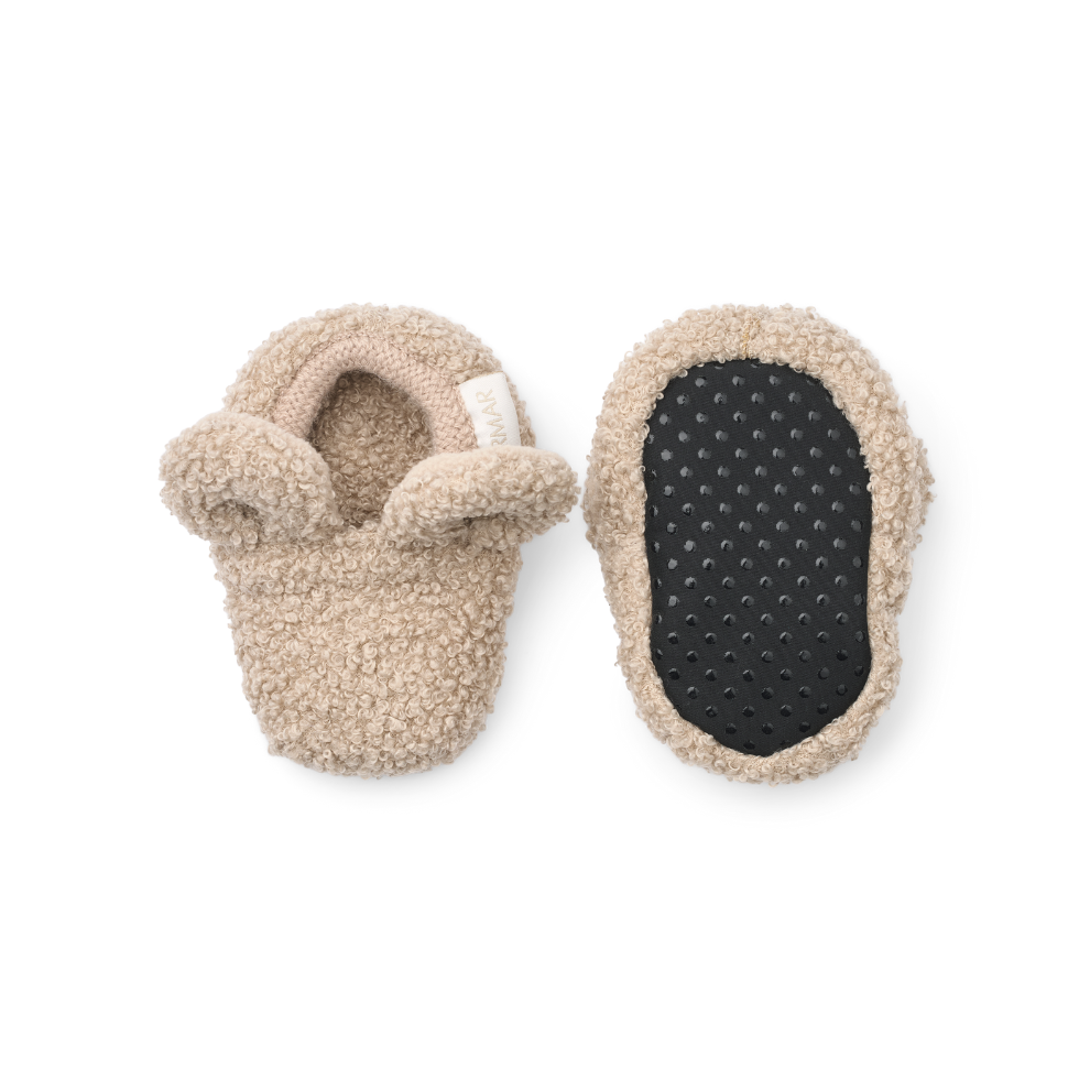 Slofjes bouclé Abal - Gerecycled polyester - Beige - Marmar Copenhagen onder