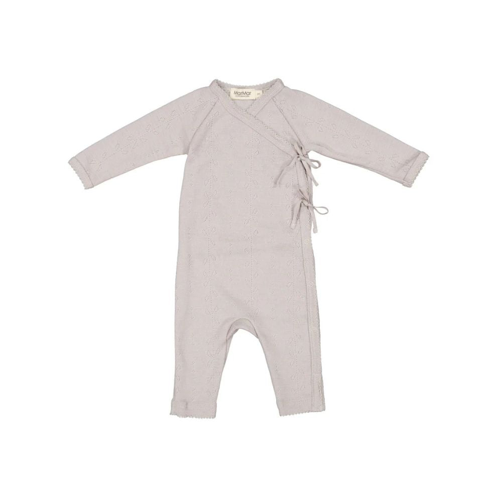 MarMar Copenhagen - Rula Wool Pointelle Jumpsuit - Romperpakje - 100% wol - Soft dove