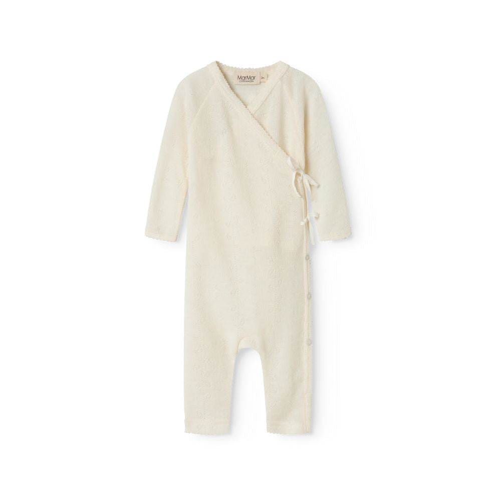 MarMar Copenhagen - Rula Wool Pointelle Jumpsuit - Romperpakje - 100% wol - Natural product