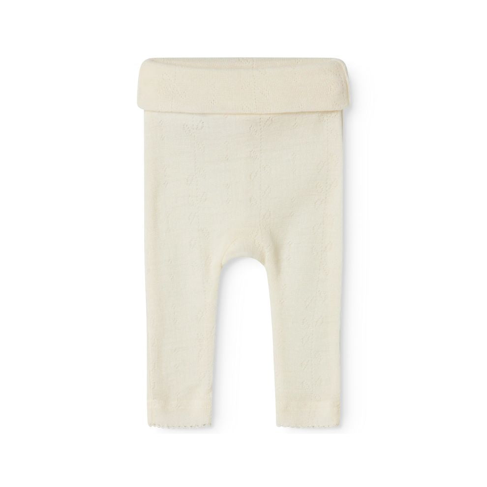 MarMar Copenhagen - Piva Wool Pointelle Pants - Broekje - 100% merino wol - Natural product