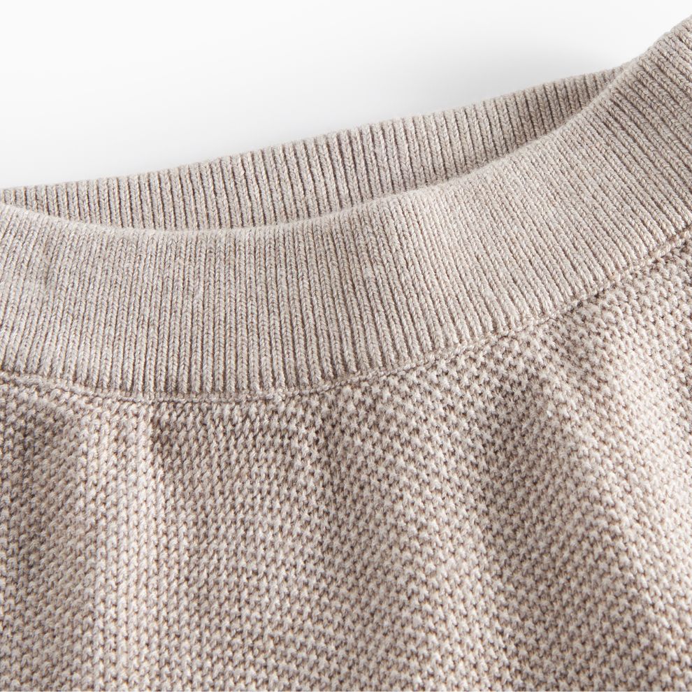 Gebreid boekje Pira - Biologisch katoen/modal - Beige - Marmar Copenhagen close up