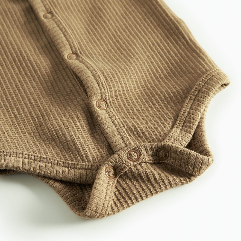 Romper Bruno - Biologisch katoen/modal - Dark bronze - Marmar Copenhagen onderkant