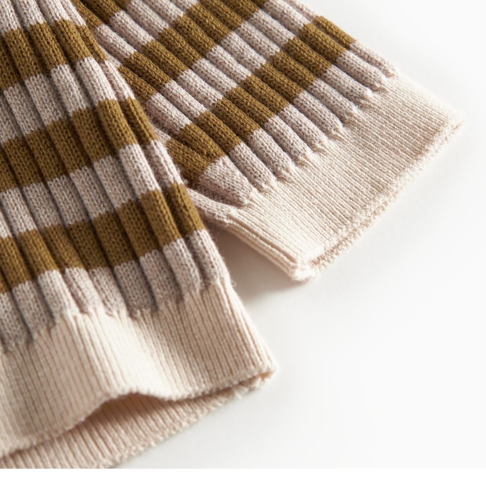 Vestje Tob - Biologisch katoen/modal - Dark bronze stripe - Marmar Copenhagen mouw
