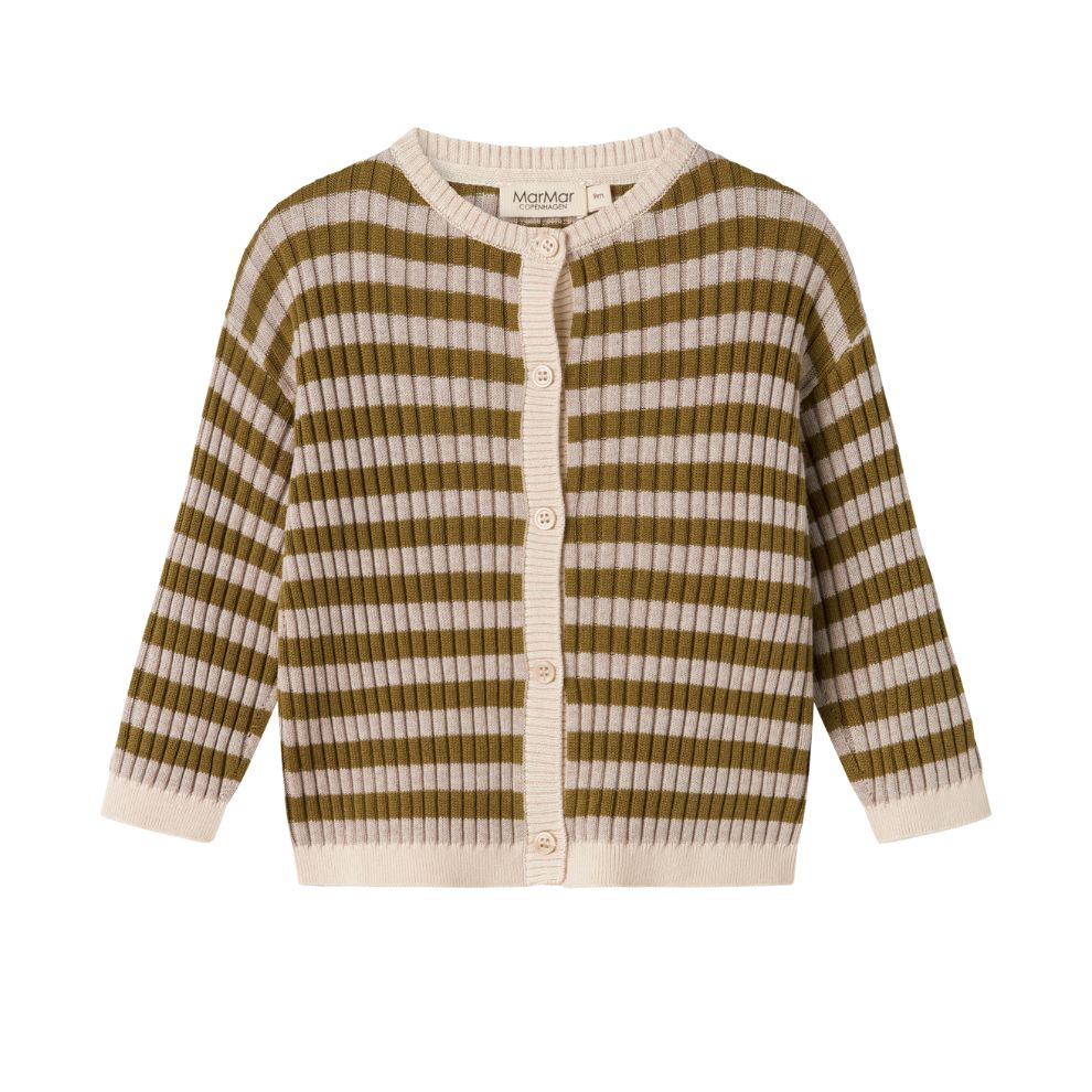 Vestje Tob - Biologisch katoen/modal - Dark bronze stripe - Marmar Copenhagen voorkant