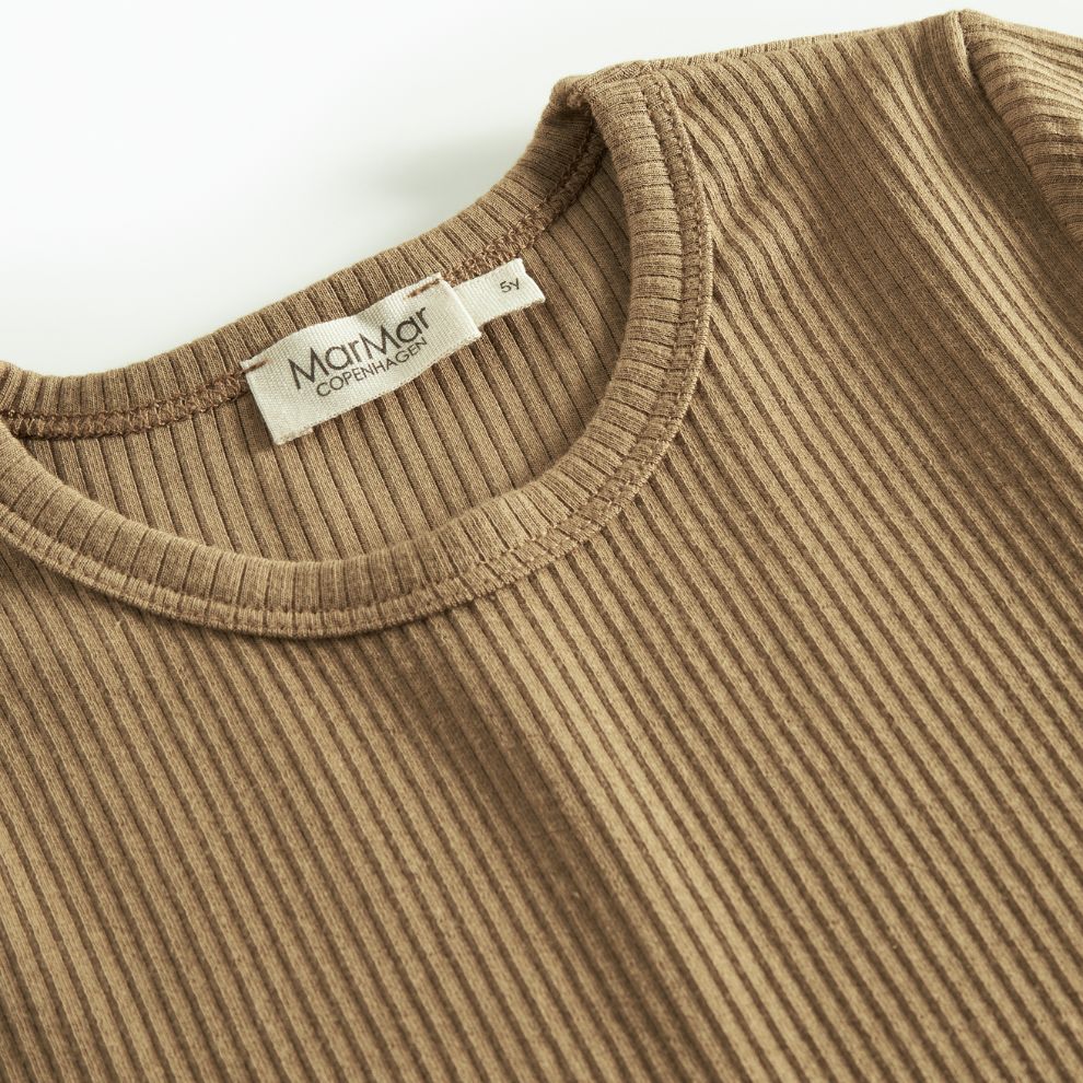 Top lange mouw - Biologisch katoen/modal - Dark bronze - Marmar Copenhagen bovenkant