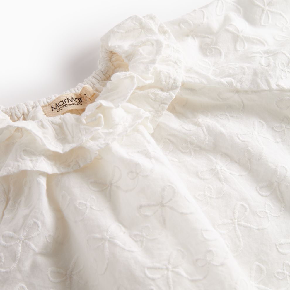 Blouse top Tonello Bow - Biologisch katoen - Wit - Marmar Copenhagen bovenkant