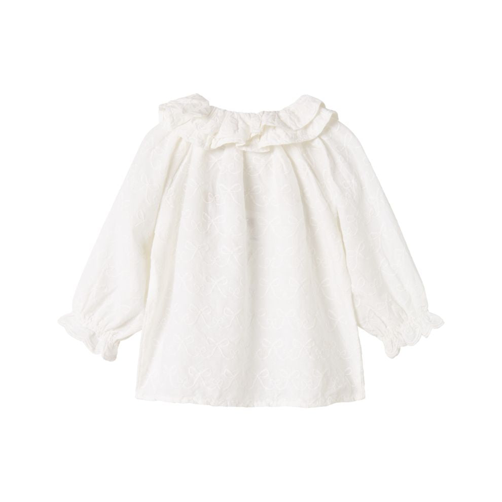 Blouse top Tonello Bow - Biologisch katoen - Wit - Marmar Copenhagen achterkant