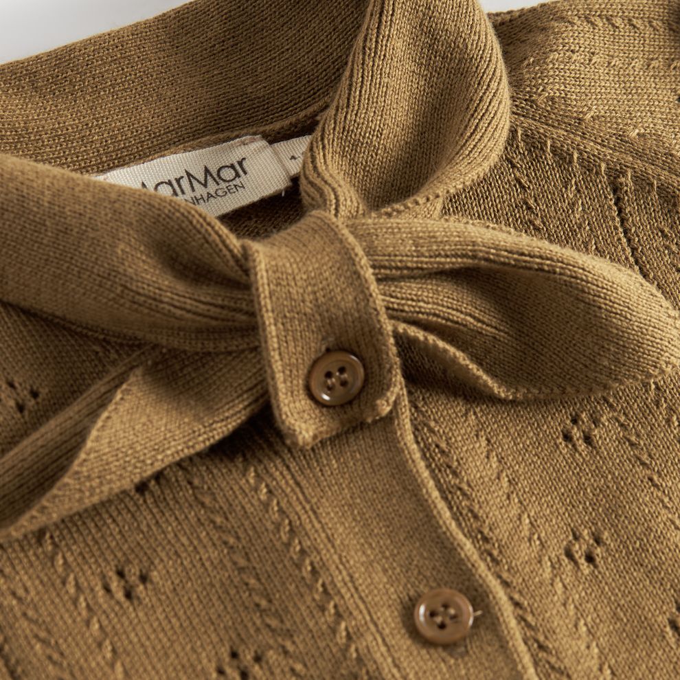 Vest Thorila - Biologisch katoen/modal - Dark bronze - Marmar Copenhagen close up