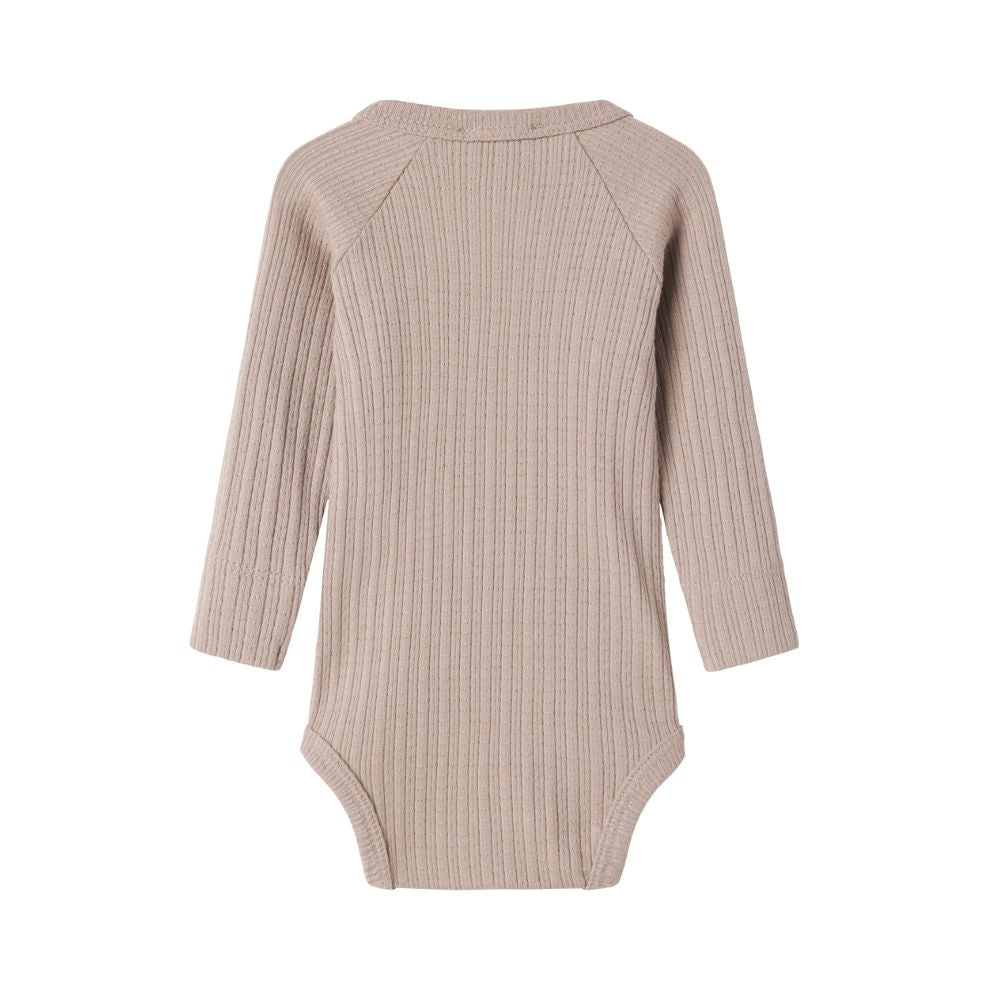 Overslag romper Belito - Biologisch katoen/modal - Soft beige - Marmar Copenhagen achterkant