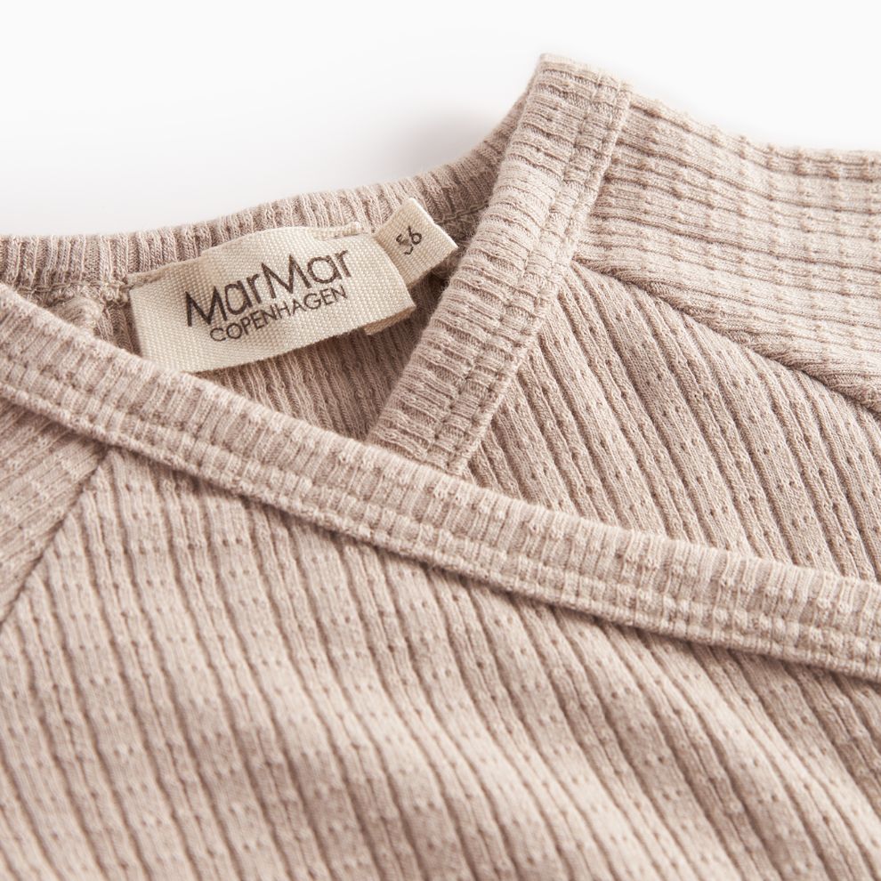 Overslag vestje Tut wrap - Biologisch katoen/modal - Soft beige - Marmar Copenhagen bovenkant