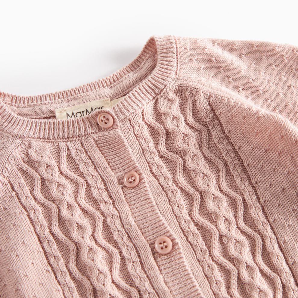 Vestje Totti - Biologisch katoen/modal - Faded rose - Marmar Copenhagen bovenkant