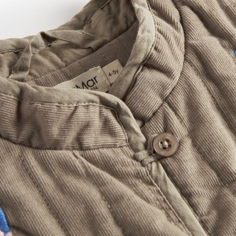 Gilet vest Jola - Biologisch katoen - Bruin/mud - Marmar Copenhagen bovenkant