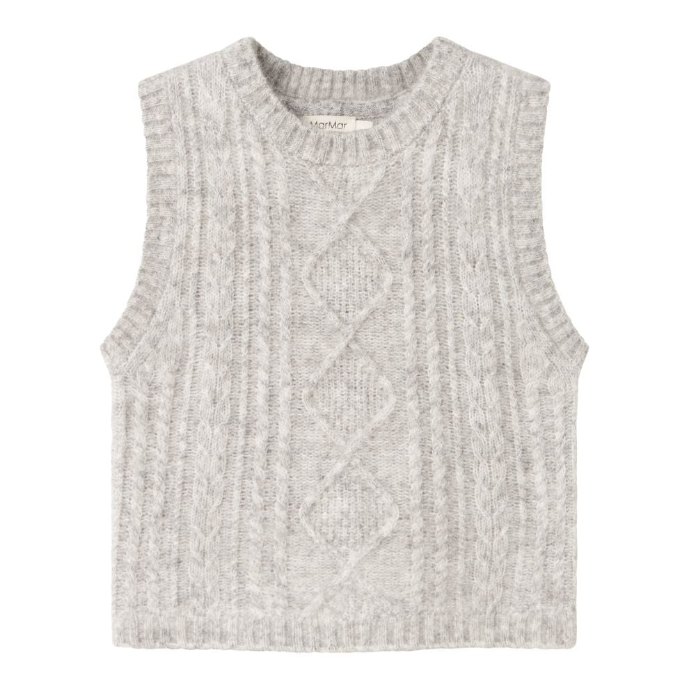 Spencer trui Tajo - Mohair wol mix - Lichtgrijs - Marmar Copenhagen voorkant