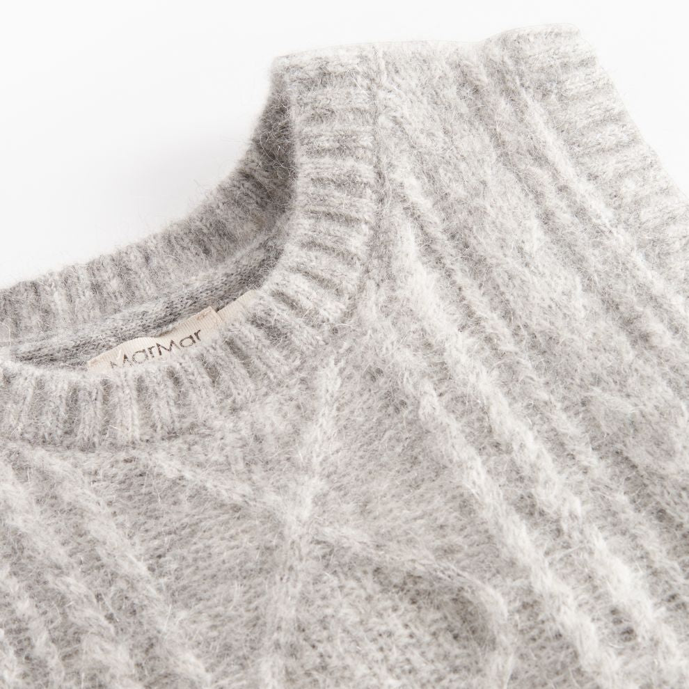 Spencer trui Tajo - Mohair wol mix - Lichtgrijs - Marmar Copenhagen close up