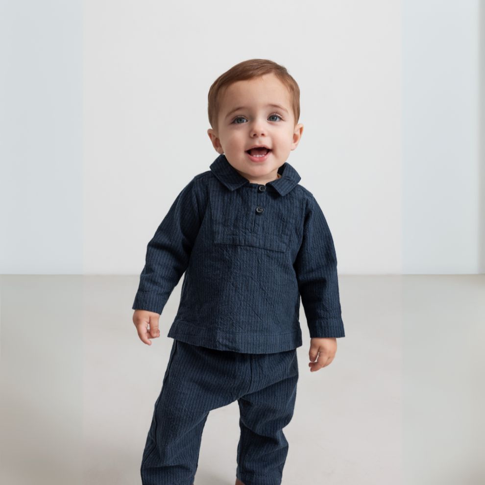 Broekje Panto - Biologisch katoen - Dark Blue Stripe/navy - Marmar Copenhagen kind