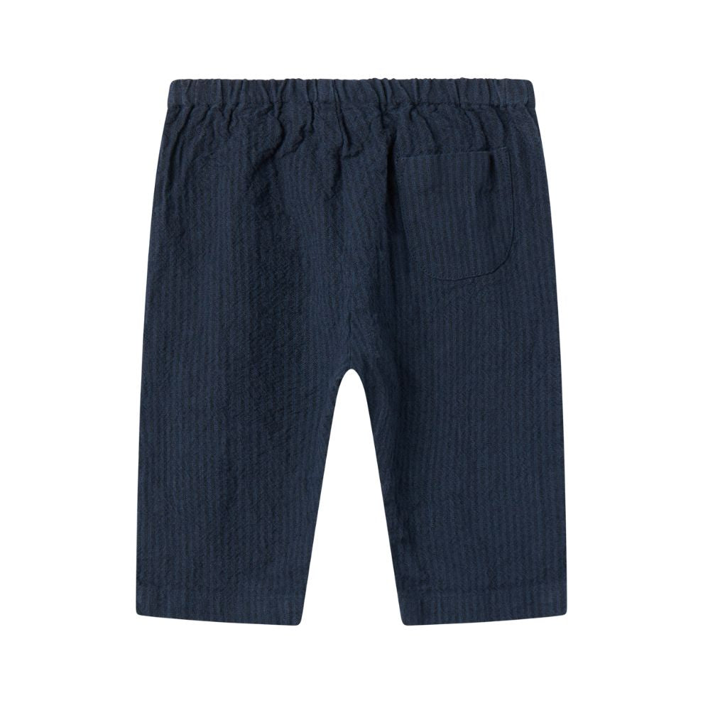 Broekje Panto - Biologisch katoen - Dark Blue Stripe/navy - Marmar Copenhagen achterkant