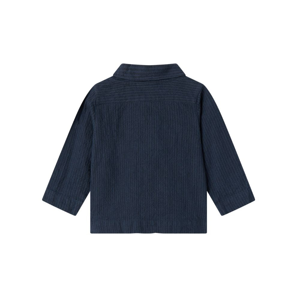 Overhemd top - Biologisch katoen - Dark Blue Stripe/navy - Marmar Copenhagen achterkant