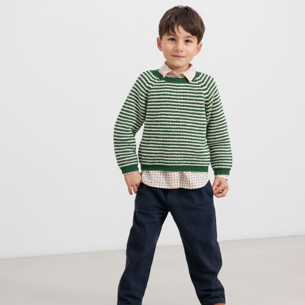 Broek Plano - Biologisch katoen - Dark Blue Stripe/navy - Marmar Copenhagen jongen