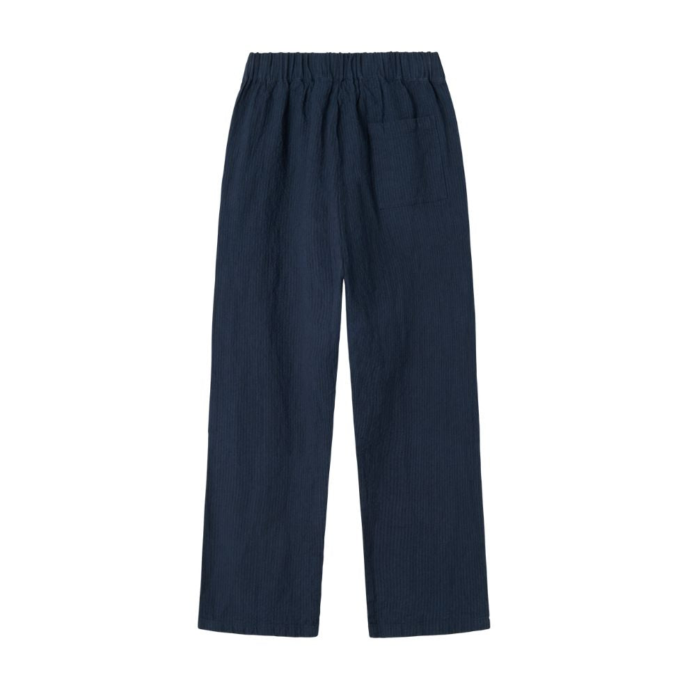 Broek Plano - Biologisch katoen - Dark Blue Stripe/navy - Marmar Copenhagen achterkant