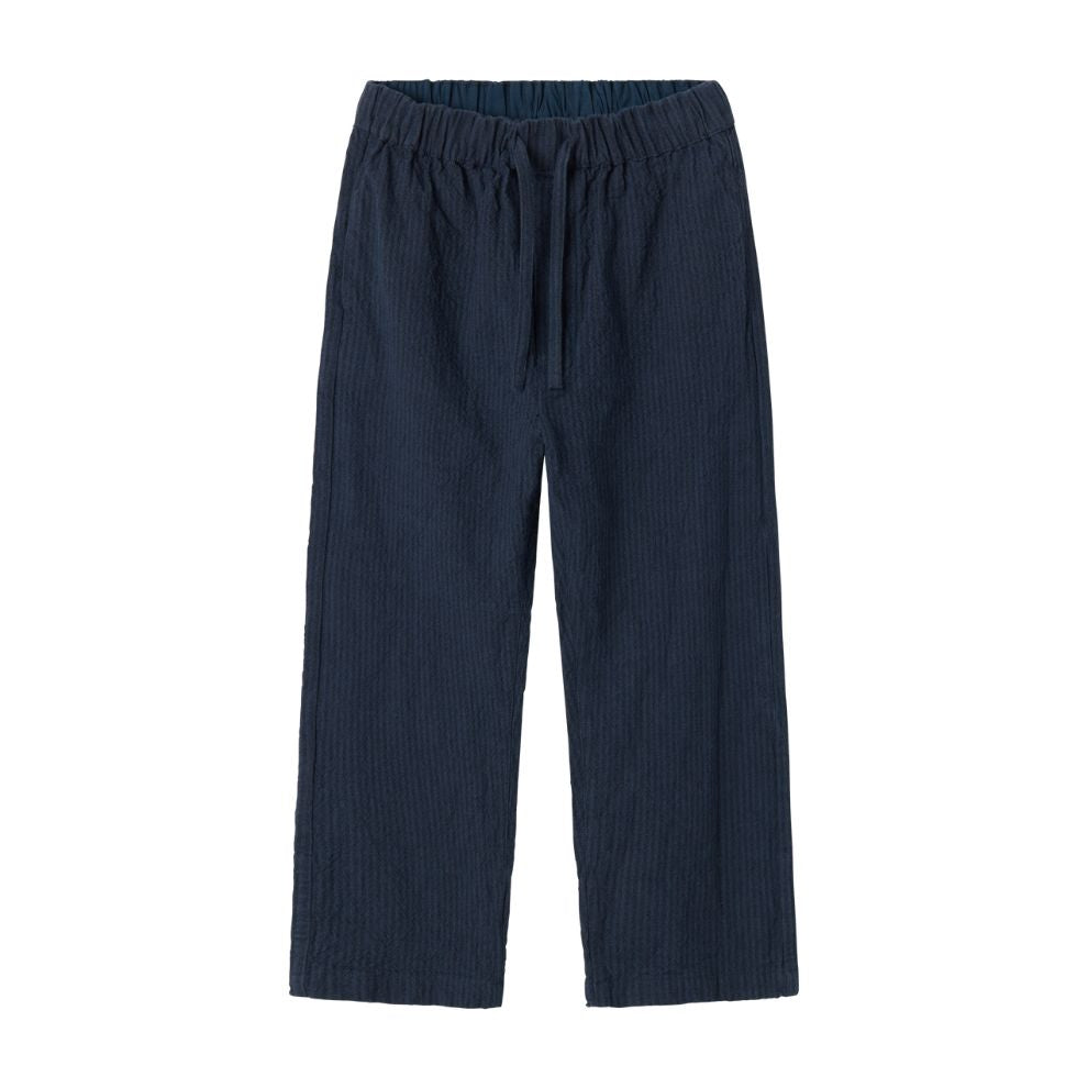 Broek Plano - Biologisch katoen - Dark Blue Stripe/navy - Marmar Copenhagen voorkant