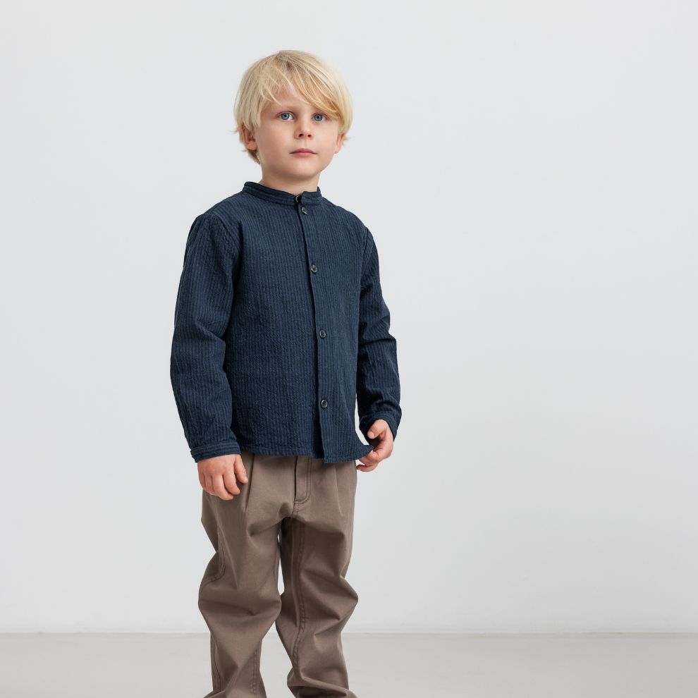 Overhemd top - Biologisch katoen - Dark Blue Stripe/navy - Marmar Copenhagen kind