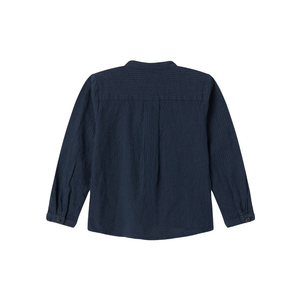 Overhemd top - Biologisch katoen - Dark Blue Stripe/navy - Marmar Copenhagen achterkant