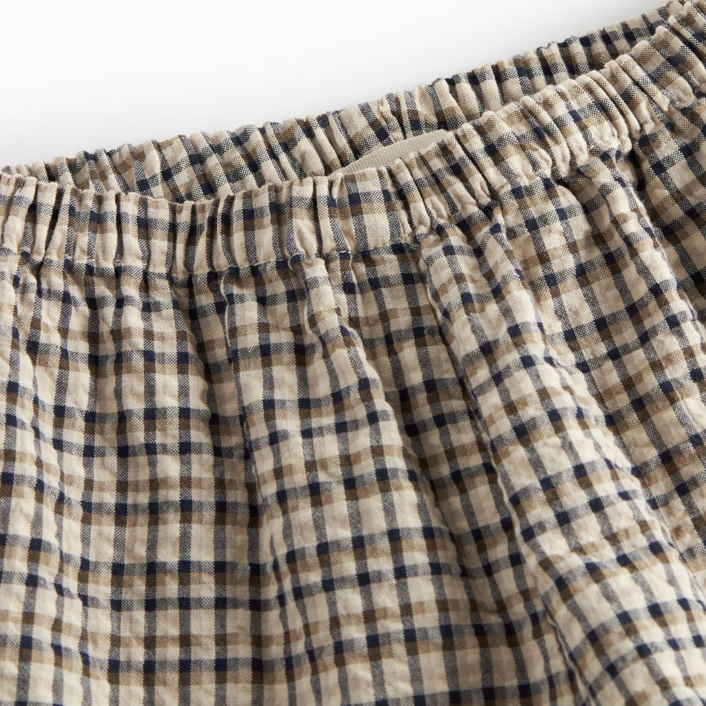 Broekje Palle - Biologisch katoen - Pilot Navy Check - Marmar Copenhagen bovenkant