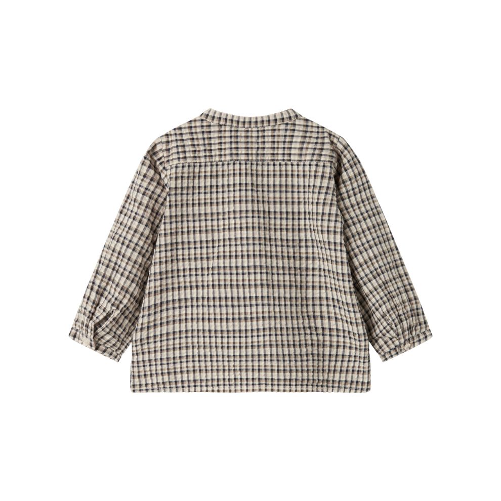 Overhemd top - Biologisch katoen - Pilot Navy Check - Marmar Copenhagen achterkant