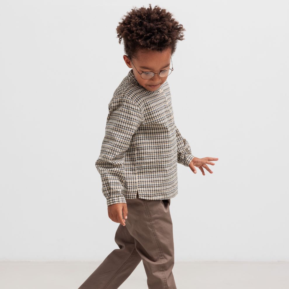 Overhemd top Tokyo - Biologisch katoen - Pilot Navy Check - Marmar Copenhagen kind