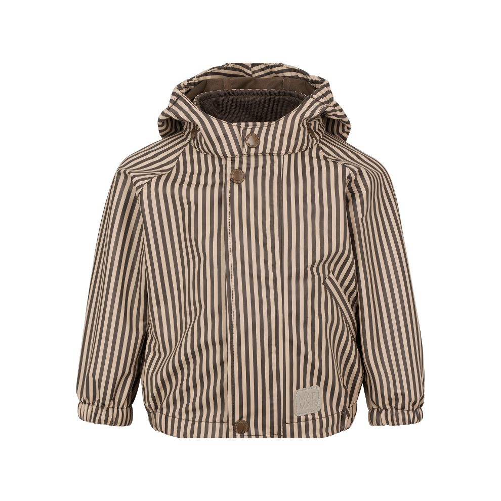 Regenkleding set Oddy - Brown stripe/bruin - Marmar Copenhagen jas vorokant