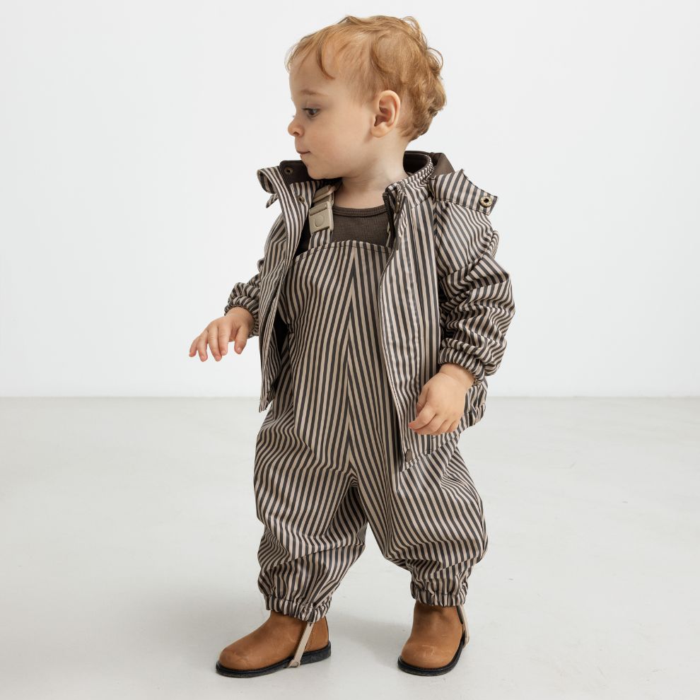 Regenkleding set Oddy - Brown stripe/bruin - Marmar Copenhagen kind