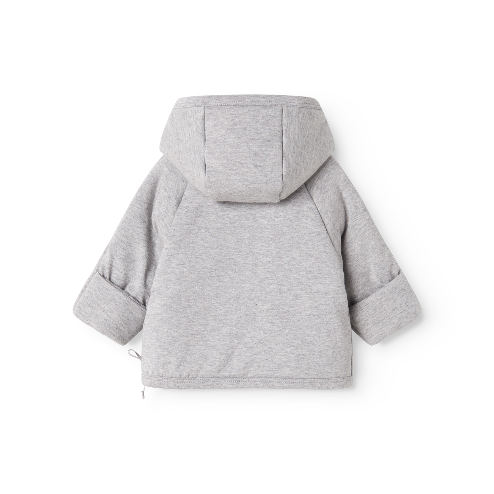 Gewatteerde Baby jas Jules - Biologisch katoen en Modal - Light grey - MarMar Copenhagen achter