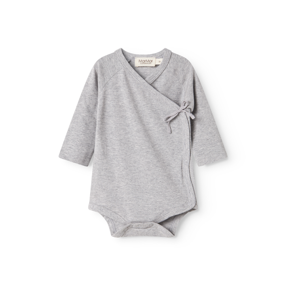 Overslag romper - Belita Romper - Biologisch katoen en Modal - Light grey - MarMar Copenhagen voor