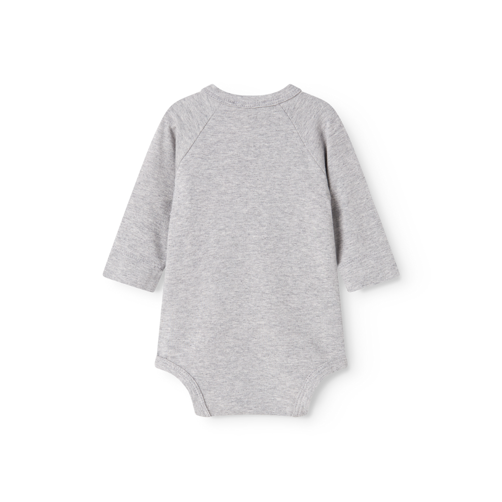 Overslag romper - Belita Romper - Biologisch katoen en Modal - Light grey - MarMar Copenhagen achter