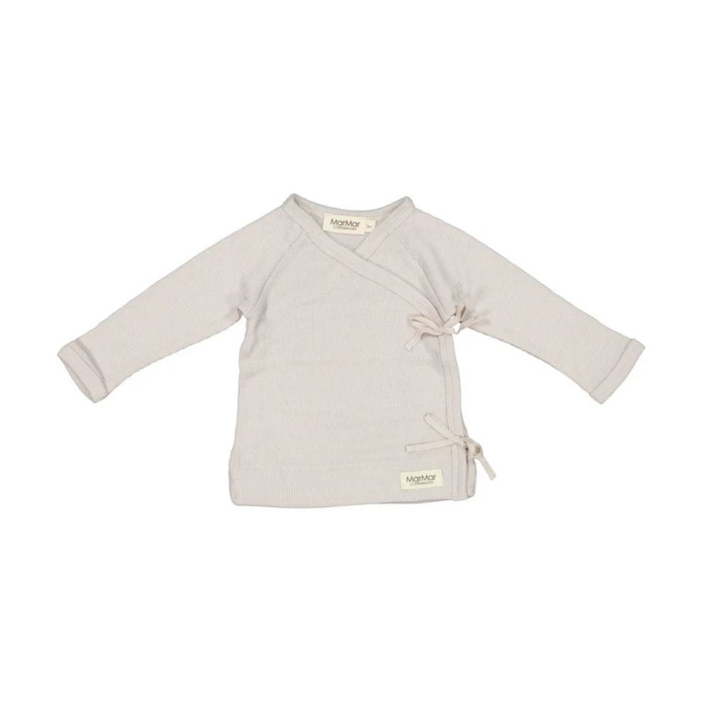 MarMar Copenhagen - Tut Wrap Wool Rib Top - Wikkeltruitje - 100% merinowol - Pepple
