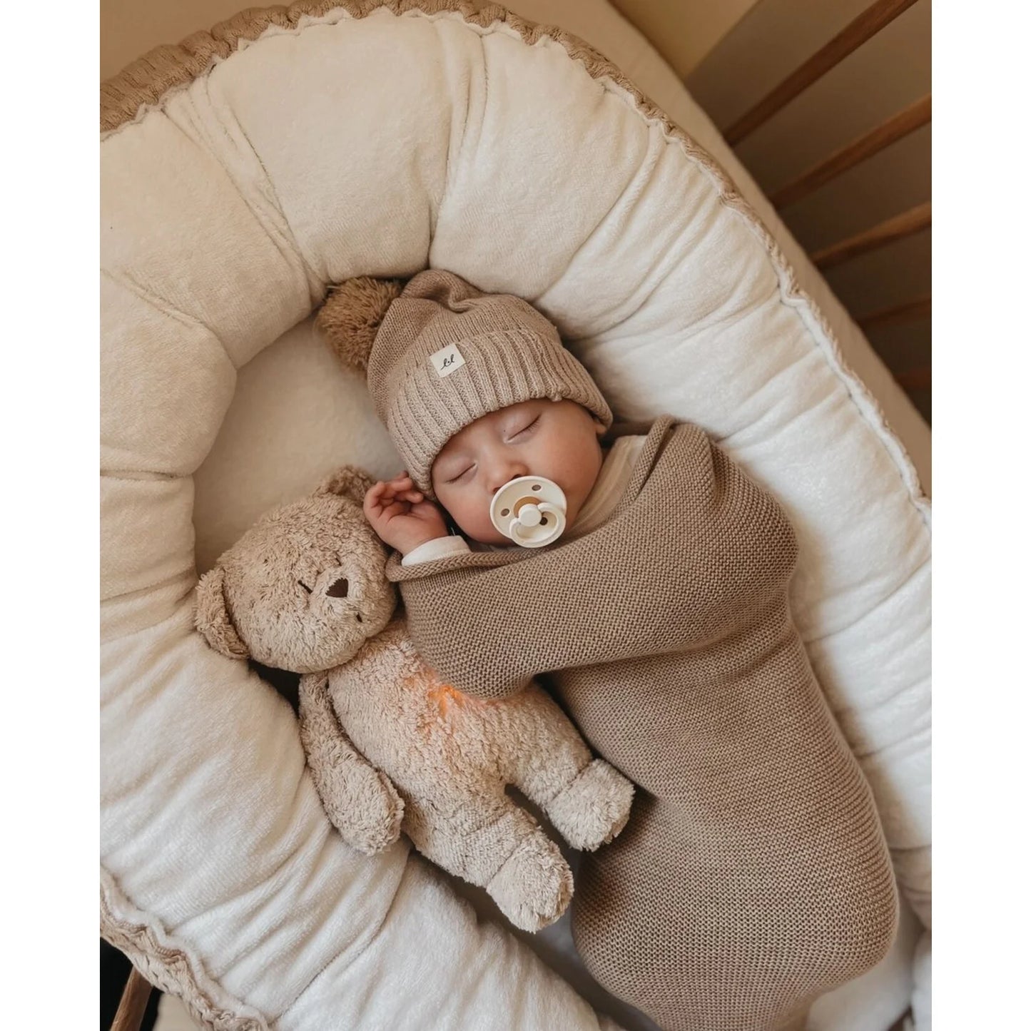 Knuffel met geluid - The Humming Bear 2.0 - Sand - Moonie