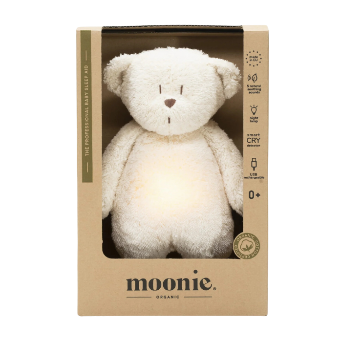 Knuffel met geluid - The Humming Bear 2.0 - Polar natur - Moonie doos