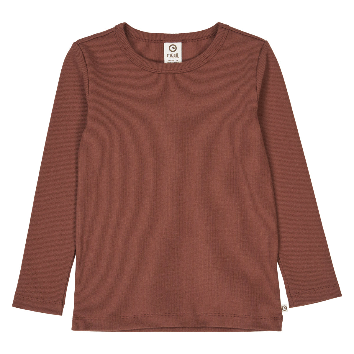 Müsli by Green Cotton - Cozy me rib l/s T - Top met lange mouwen - Root - Biologisch katoen mix voorkant