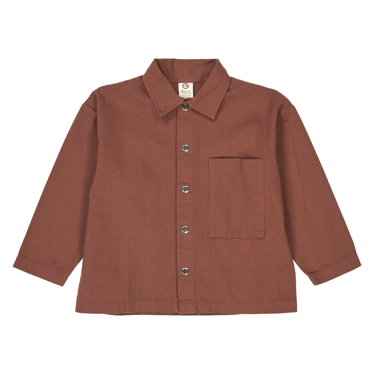Müsli by Green Cotton - Twill l/s shirt - Overhemd top - Jasje - Root - 100% biologisch katoen voorkant