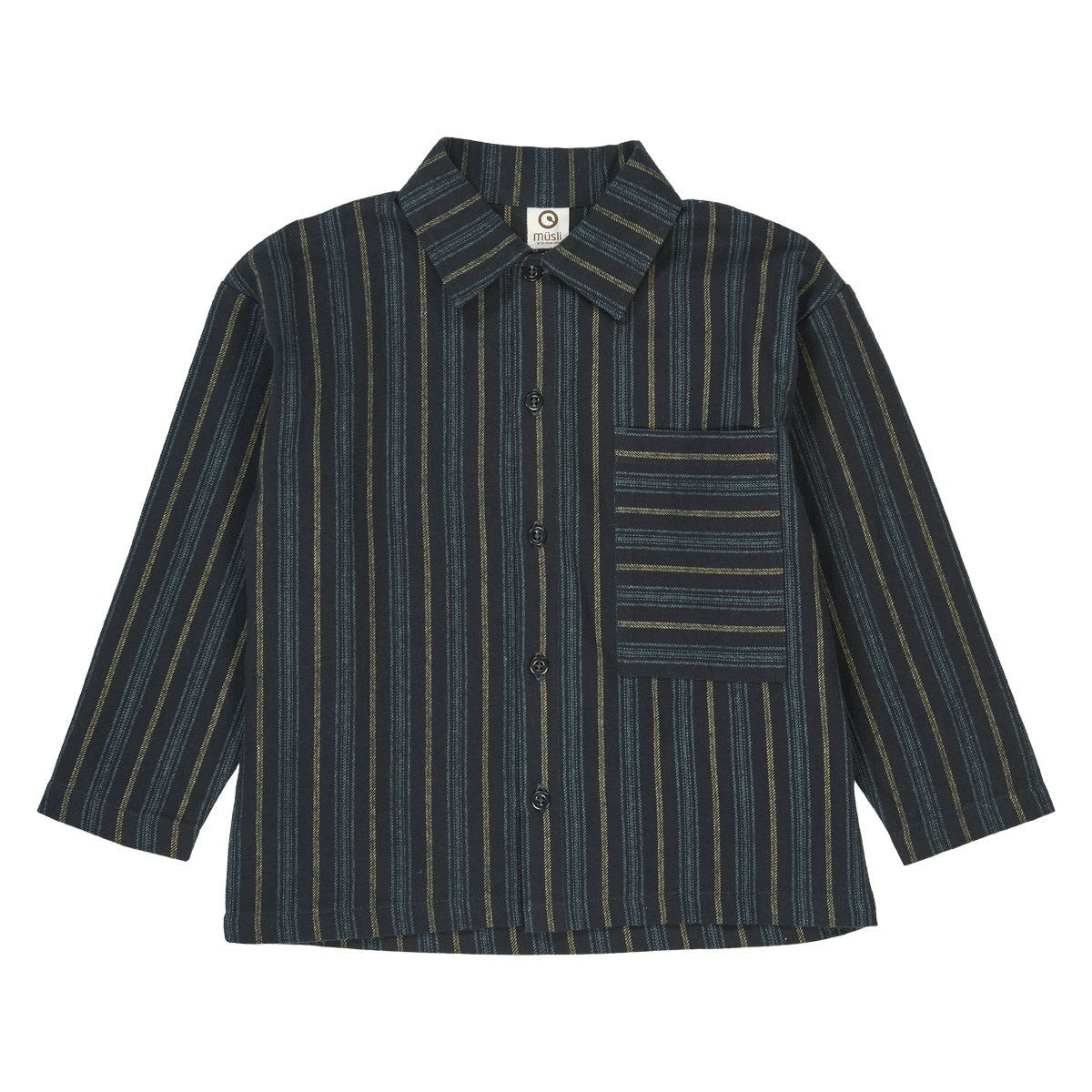 Müsli by Green Cotton - Woven stripe l/s shirt - Overhemd top - 100% katoen voorkant