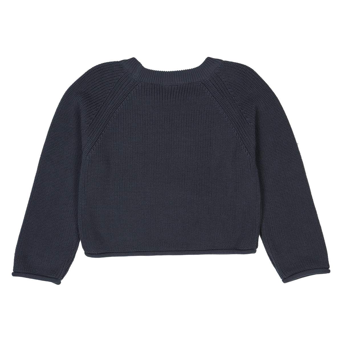 Gebreide trui - Biologisch katoen - Night blue/donkerblauw - Müsli by Green Cotton achterkant