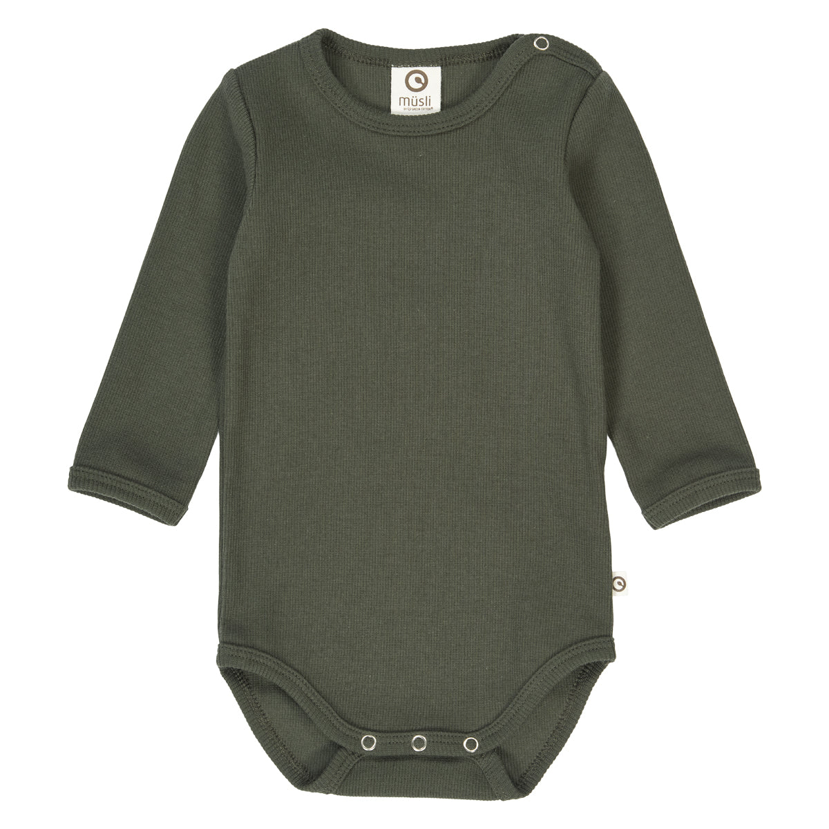Cozy me rib l/s body - Romper lange mouwen - Deep green/Groen voorkant