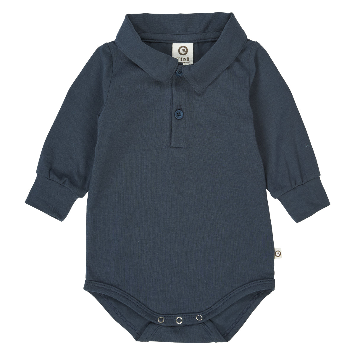 Müsli by Green Cotton - Cozy me l/s shirt body - Romper - Night blue - Biologisch katoen mix voorkant