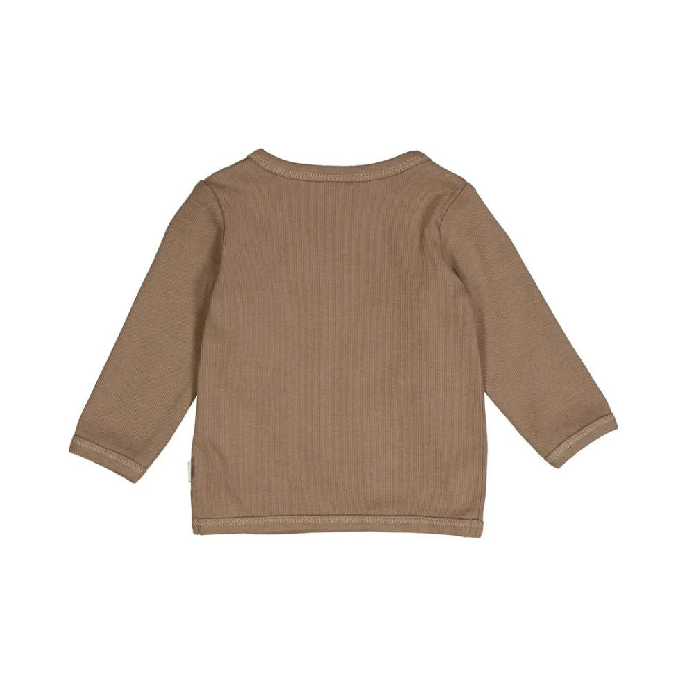 Vestje met lange mouwen - Ribgebreid - Bruin - Biologisch katoen - Müsli by Green Cotton achterkant