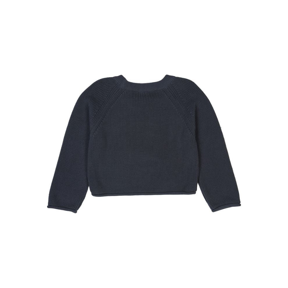 Gebreide trui - Biologisch katoen - Night blue/donkerblauw - Müsli by Green Cotton achter
