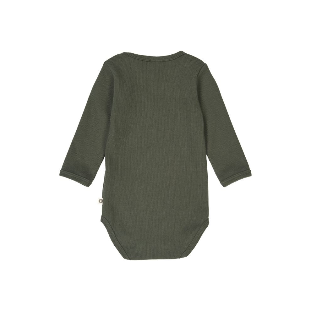 Romper lange mouw - Cozy me - Biologisch katoen - Deep green/Groen - Müsli by Green Cotton achter