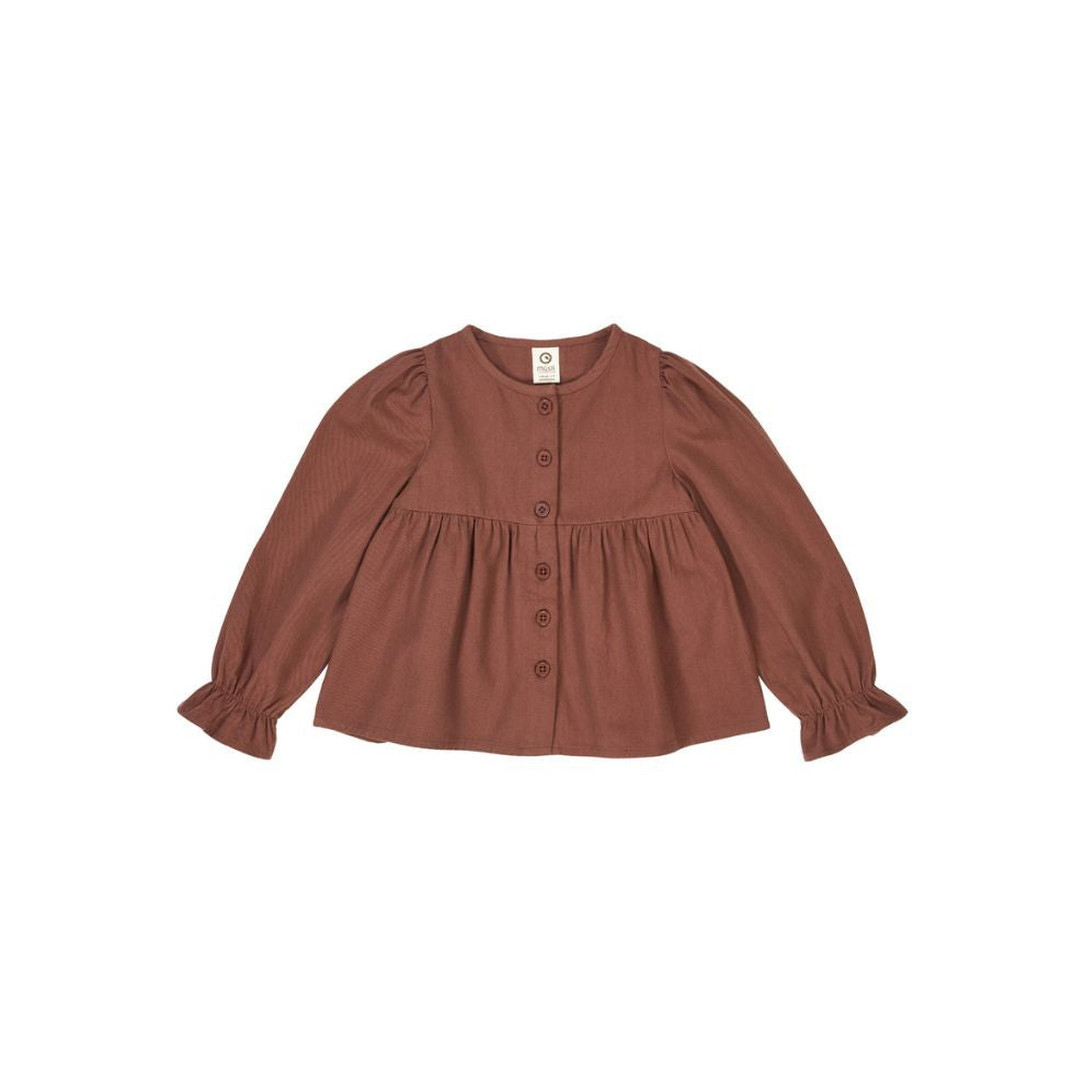 Twill blouse - Biologisch katoen – Root/steenrood – Müsli by Green Cotton voor